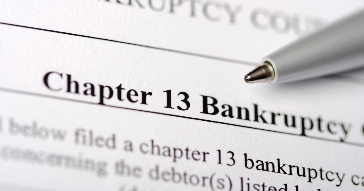 Chapter 13 bankruptcy document with pen