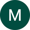 Green circle with white letter M logo